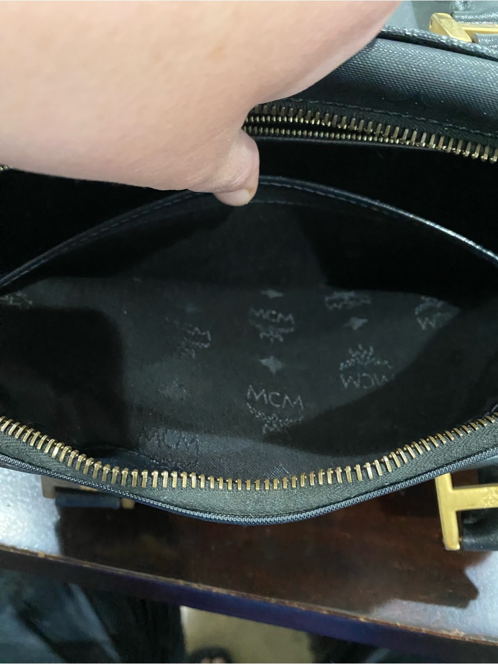 MCM Black Visetos Boston with Gold Hardware - Picture 11 of 12